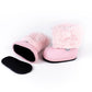 Pink Velvet Barefoot Ankle Boot Topper | Ozznek Removable Sole Shoes