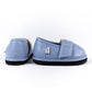 Blue-Grey Velvet Topper | Ozznek Removable Sole Shoes | Barefoot & Zero-Drop