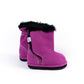 Magenta Faux-Fur Barefoot Boot Topper | Ozznek Removable Sole Shoes