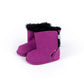 Magenta Faux-Fur Barefoot Boot Topper | Ozznek Removable Sole Shoes