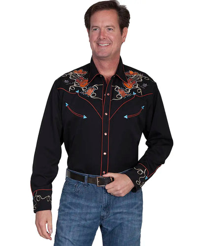 Scully Acoustic Outlaw (Negra) - Camisa Western de Hombre