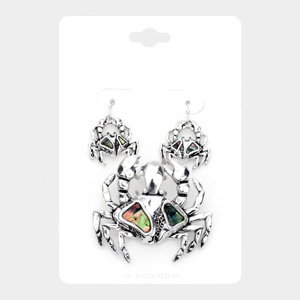 Abalone Crab Pendant Set