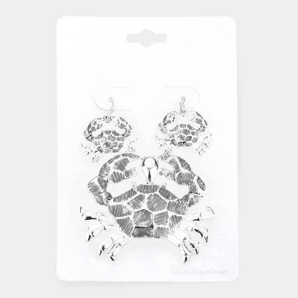 Textured Crab Pendant Set