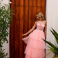 Nox Anabel P1400 Falda Larga de Tul Escalera Corsé con Escote Corazón Vestido de Gala Corte A