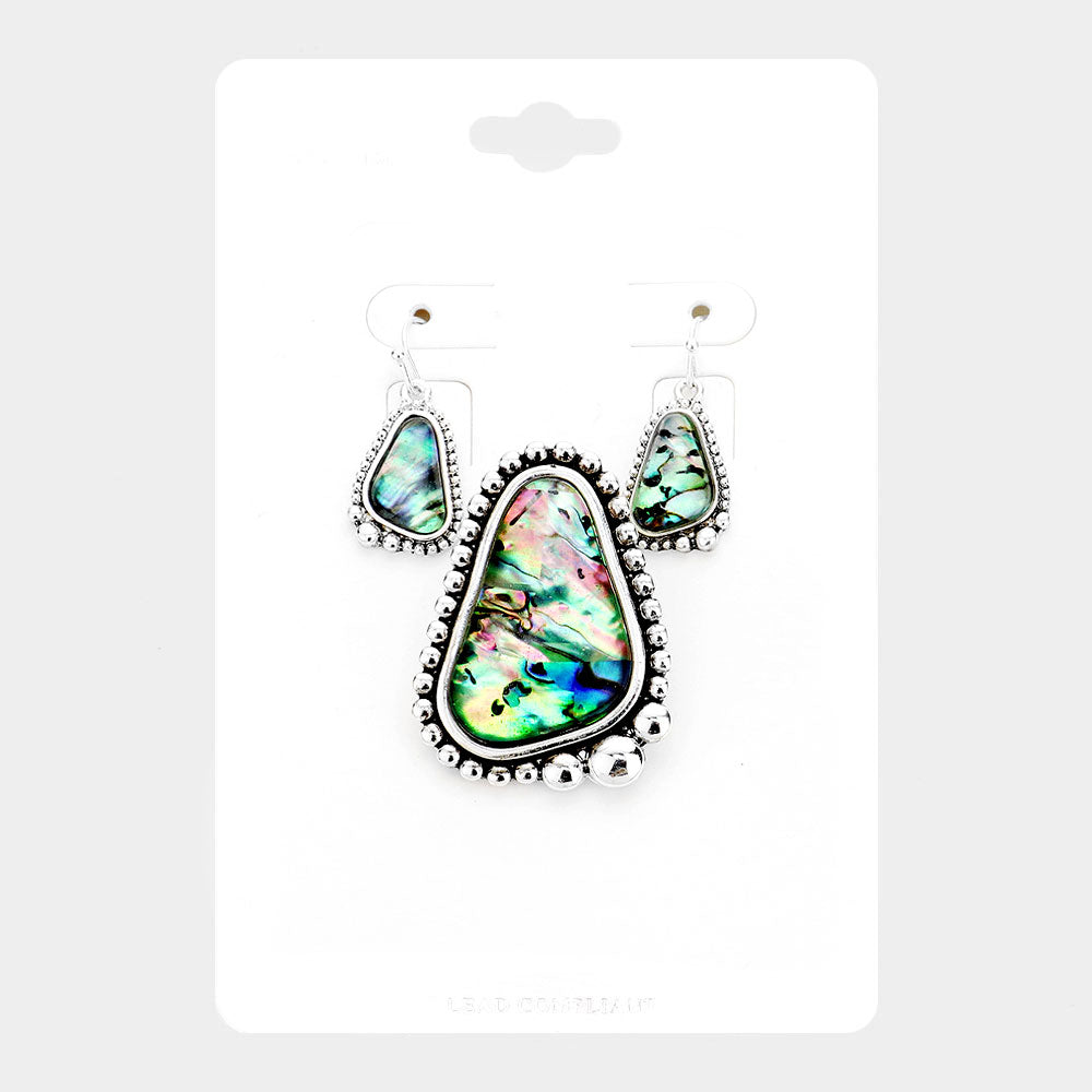 Abalone Bubble Metal Magnetic Pendant Set