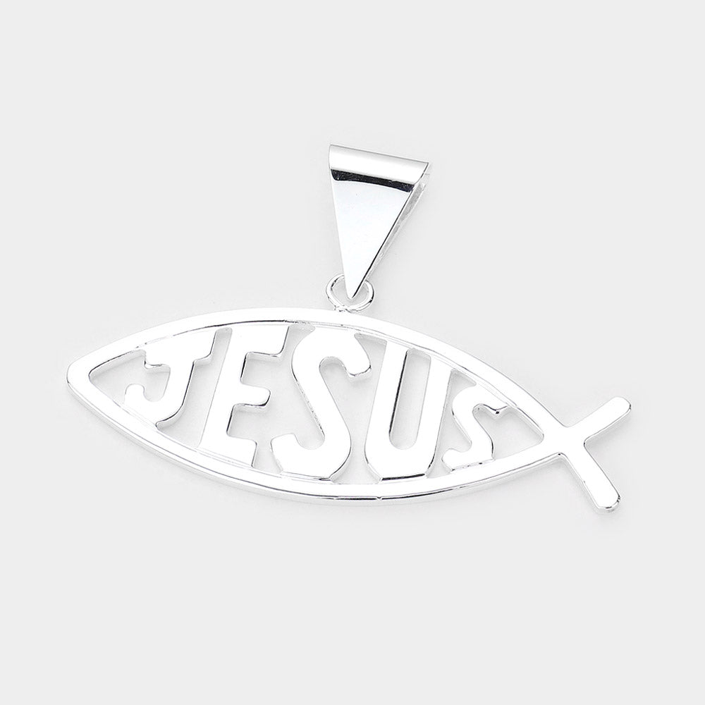 JESUS Message Metal Ichthys Pendant