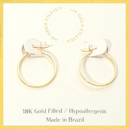 18K Gold Filled Pin Catch Skinny Hoop Earrings
