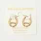 14K Gold Dipped Hypoallergenic Oval Pin Catch Hoop Earrings