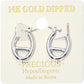 14K Gold Dipped Hypoallergenic Oval Pin Catch Hoop Earrings