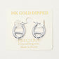 14K Gold Dipped Hypoallergenic Oval Pin Catch Hoop Earrings