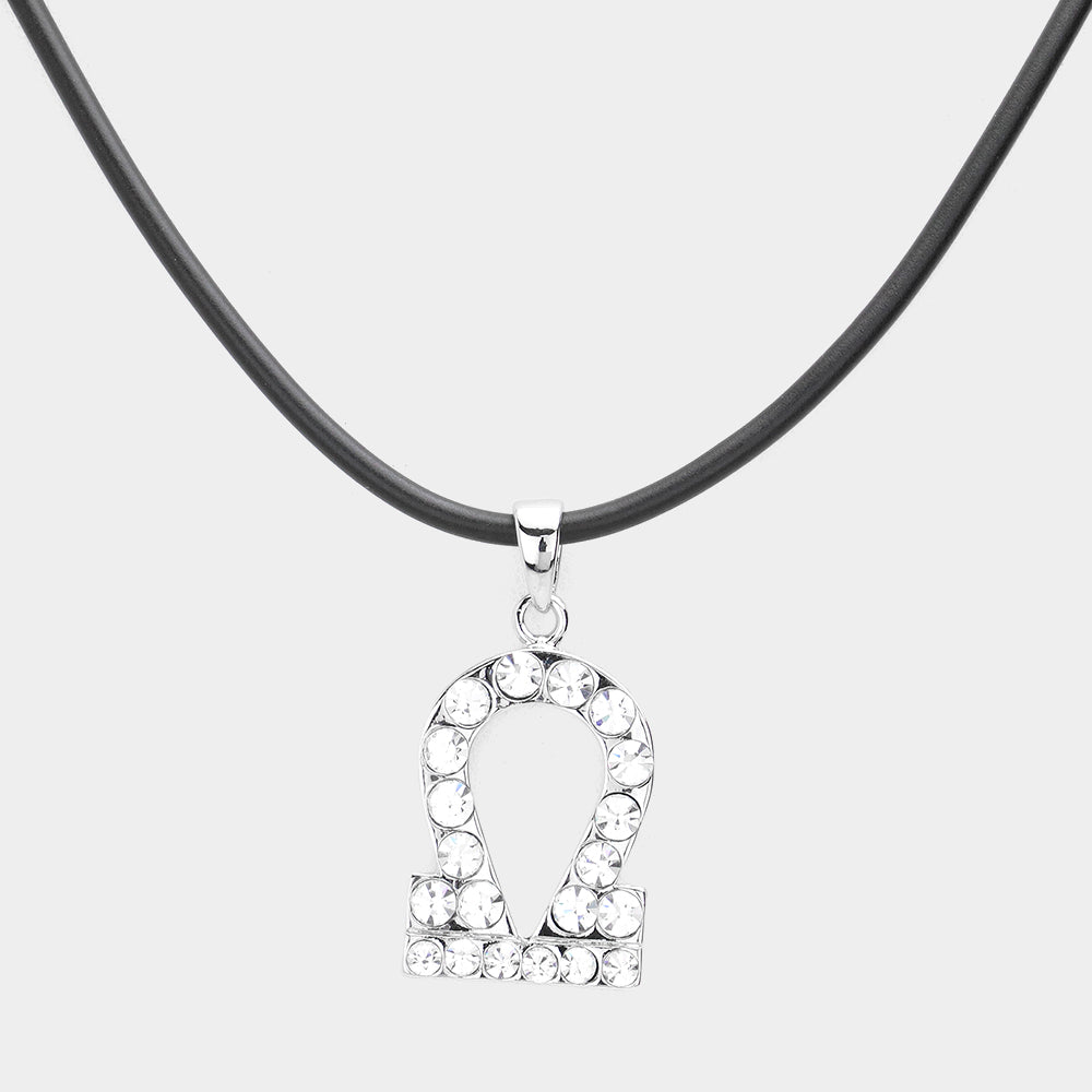Libra - Stone Embellished Zodiac Pendant Necklace