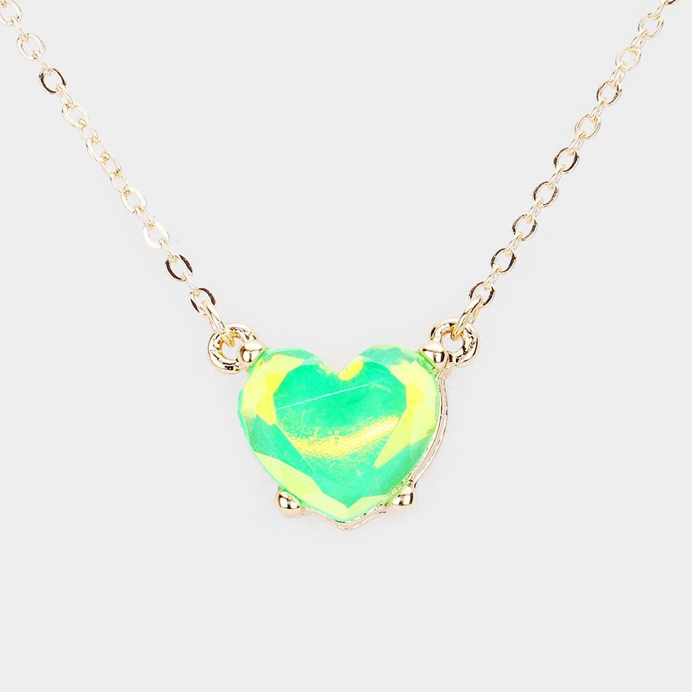 Heart Stone Pendant Necklace