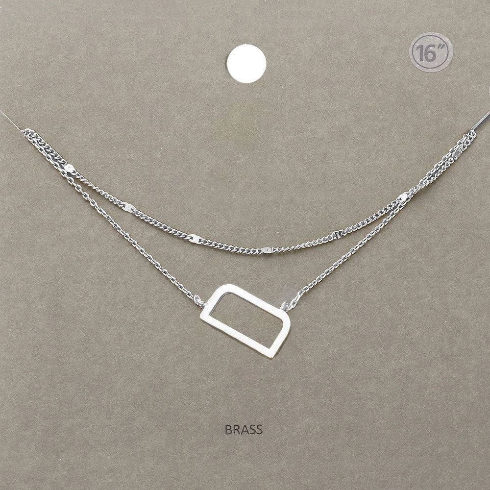 -D- Initial Monogram Brass Metal Necklace