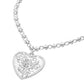 Rose Embossed Heart Pendant Decorative Link Chain Necklace