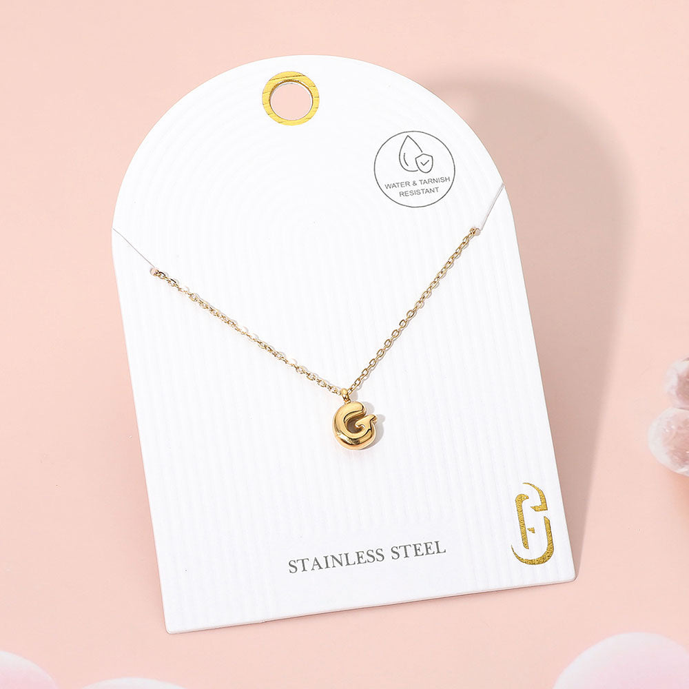 -G- Stainless Steel Monogram Pendant Necklace