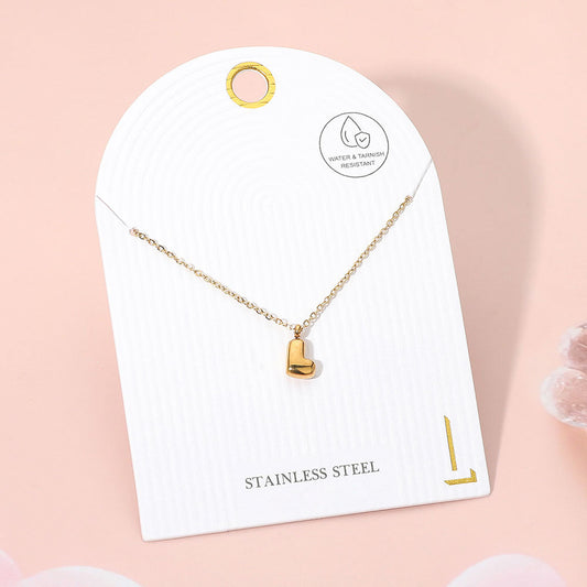 -L- Stainless Steel Monogram Pendant Necklace