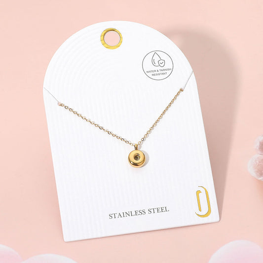 -O- Stainless Steel Monogram Pendant Necklace