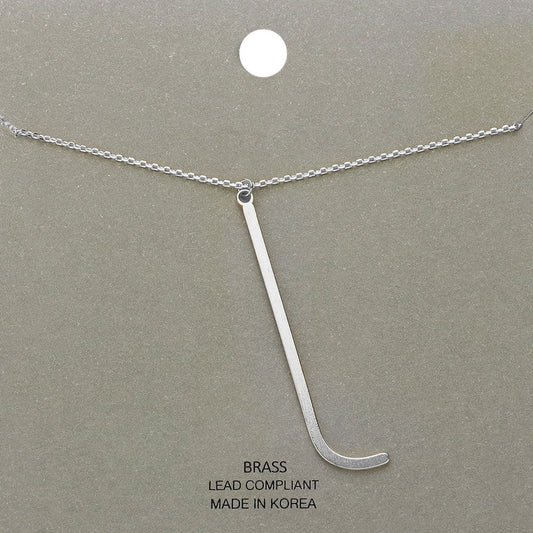 -l- Brass Initial Monogram Metal Pendant Necklace