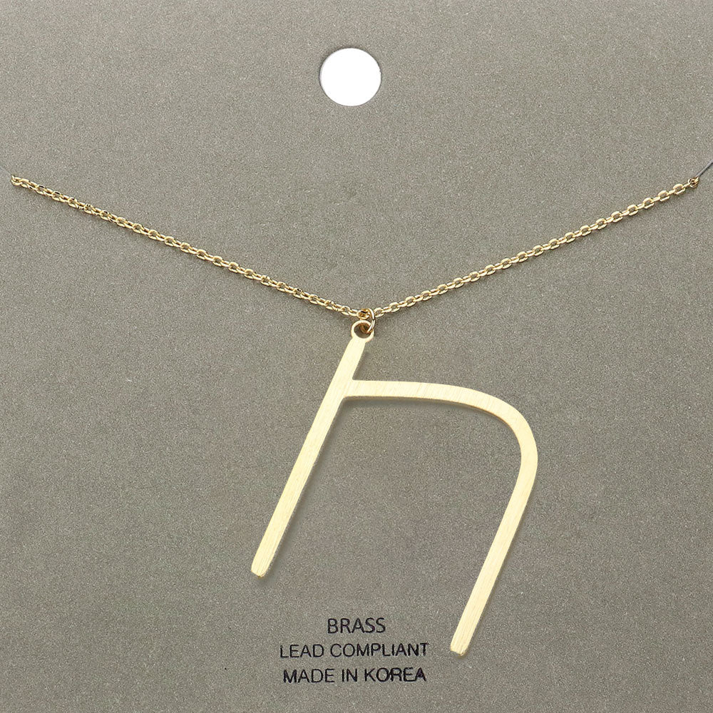 -n- Brass Initial Monogram Metal Pendant Necklace
