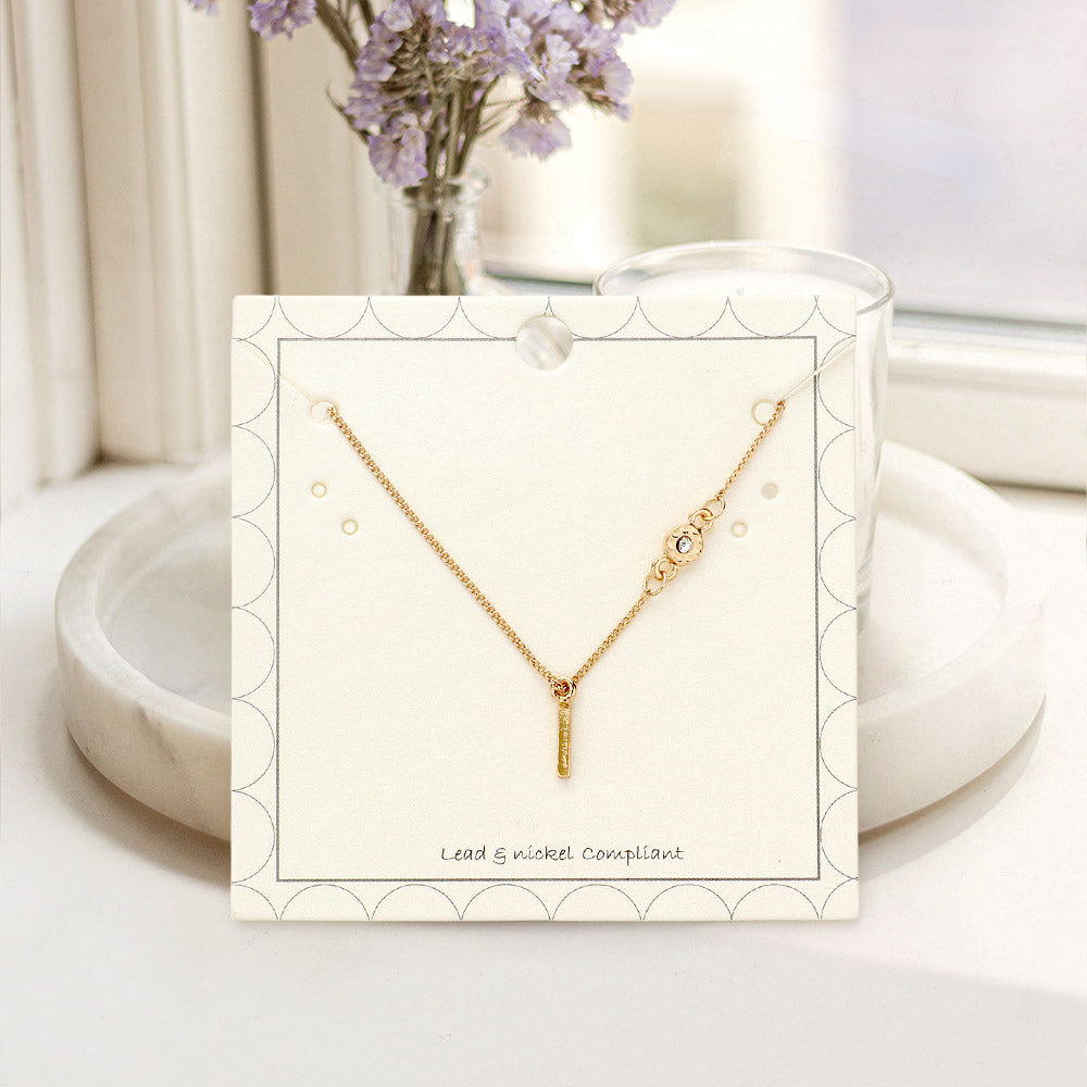 L - Small Letter Initial Monogram Pendant Necklace with Crystal