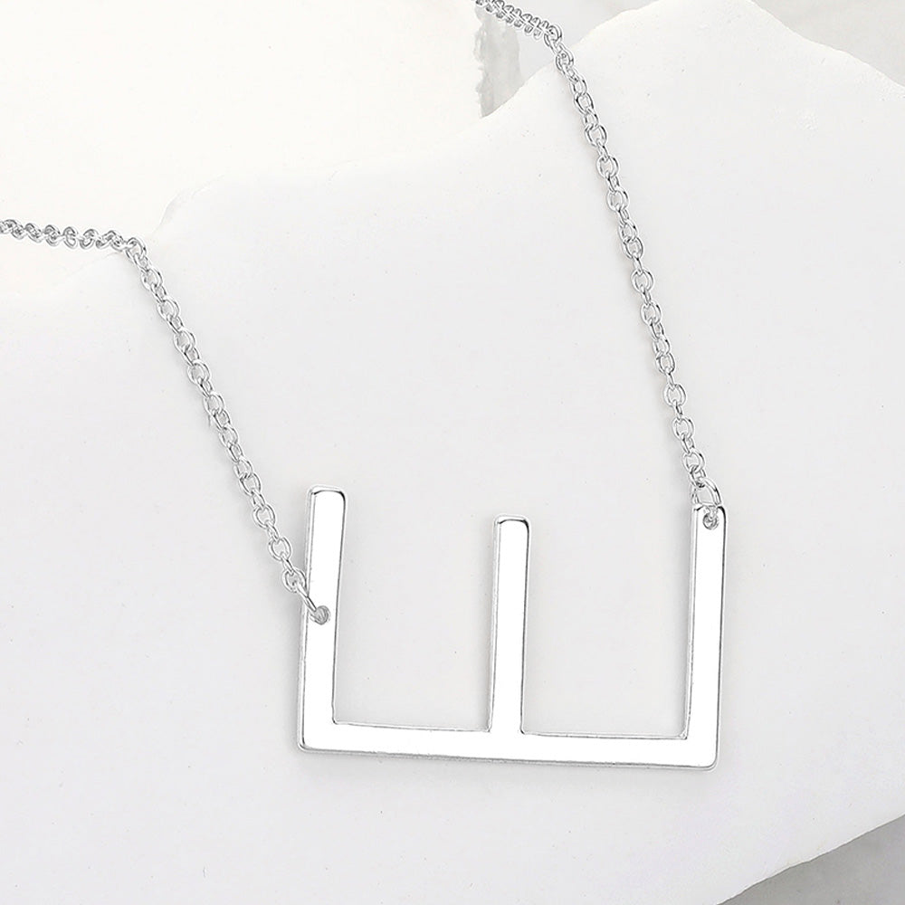 -E- Metal Initial Monogram Pendant Necklace