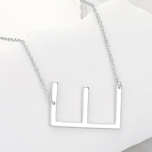-E- Metal Initial Monogram Pendant Necklace
