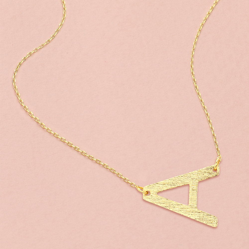 -A- Gold Dipped Initial Monogram Pendant Necklace