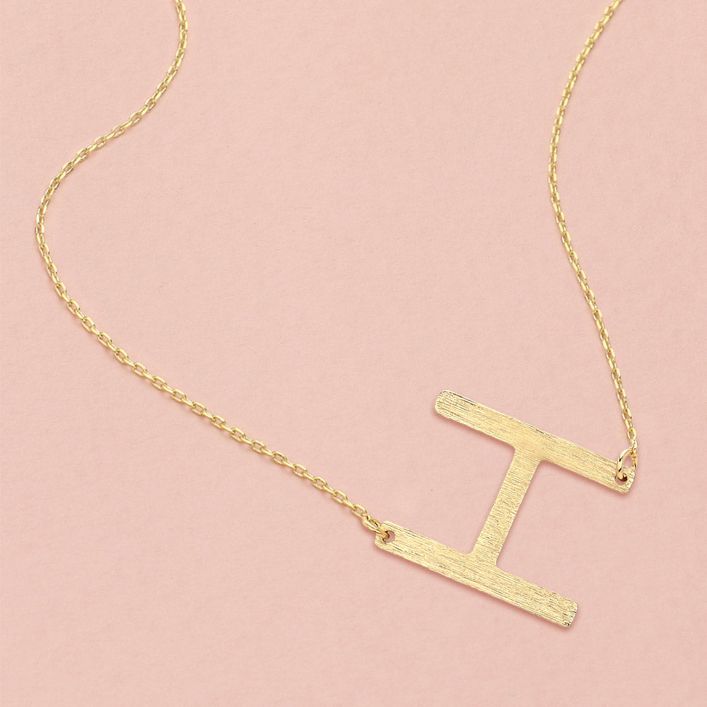 -H- Gold Dipped Initial Monogram Pendant Necklace
