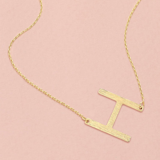 -H- Gold Dipped Initial Monogram Pendant Necklace