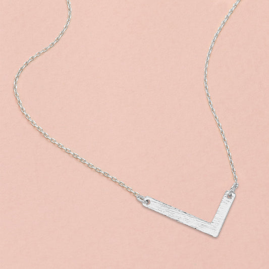 -L- White Gold Dipped Initial Monogram Pendant Necklace