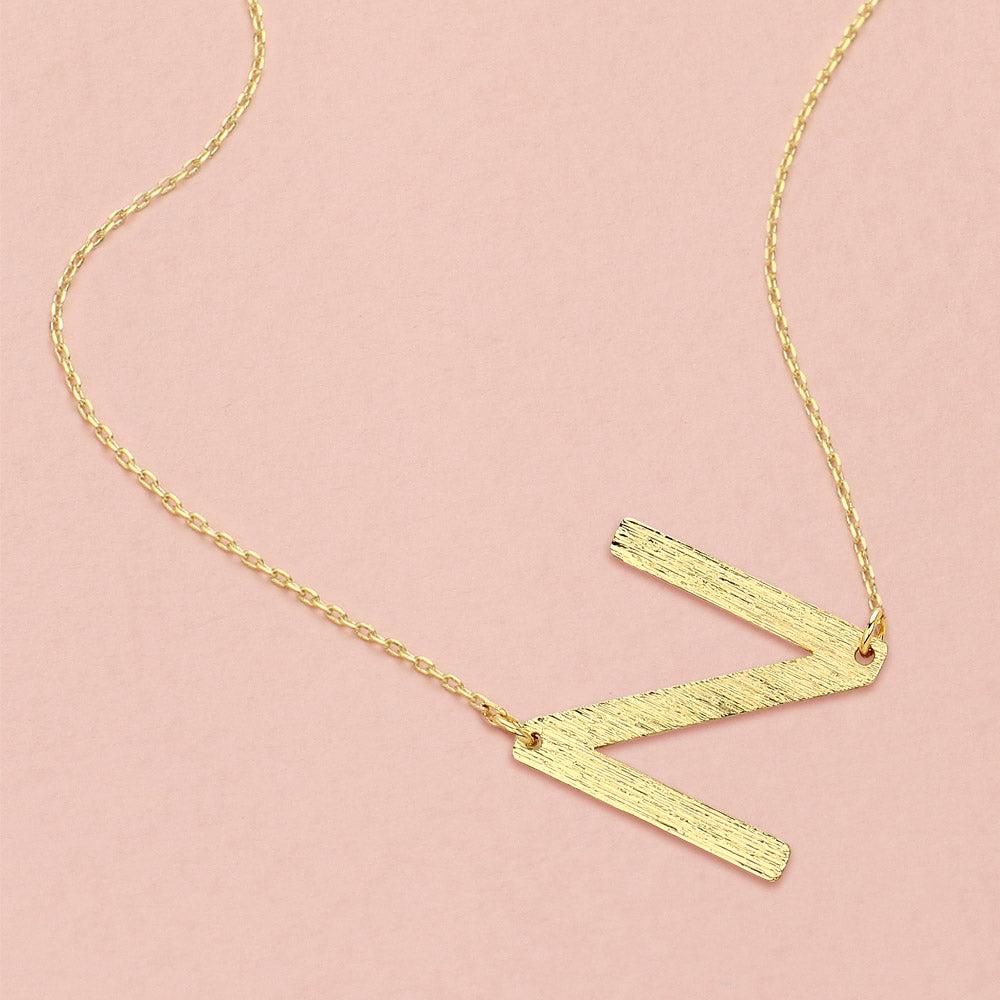 -N- Gold Dipped Initial Monogram Pendant Necklace