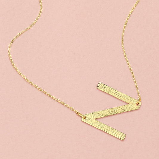 -N- Gold Dipped Initial Monogram Pendant Necklace