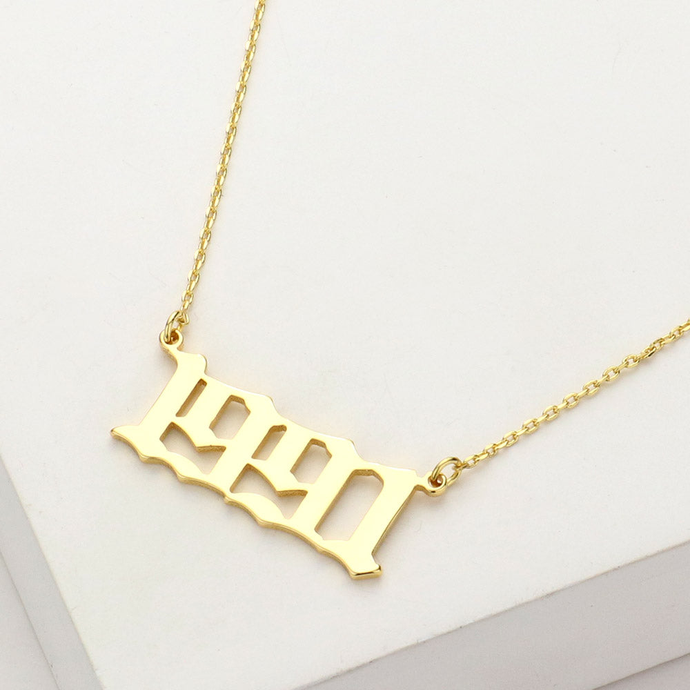 Gold Dipped 1991 Birth Year Plate Pendant Necklace