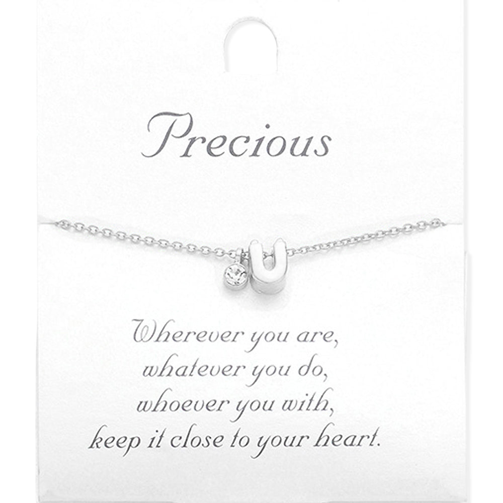 -U- Initial Monogram Pendant Necklace