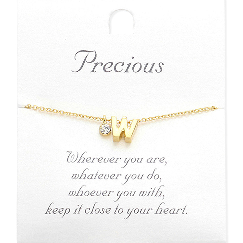 -W- Monogram Monogram Initial Pendant Necklace
