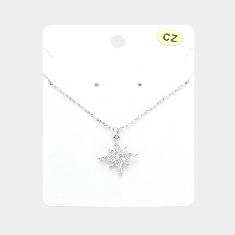 CZ Stone Star Pendant Necklace