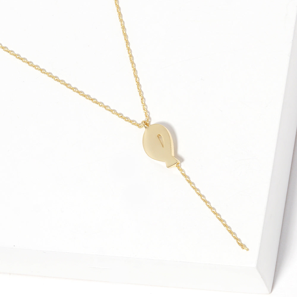 Gold Dipped Mini Balloon Pendant Y Necklace
