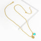 Gold Dipped Double Heart Pendant Bubble Chain Necklace