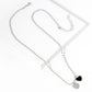 Gold Dipped Double Heart Pendant Bubble Chain Necklace