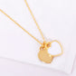 Enamel Metal Double Heart Pendant Necklace