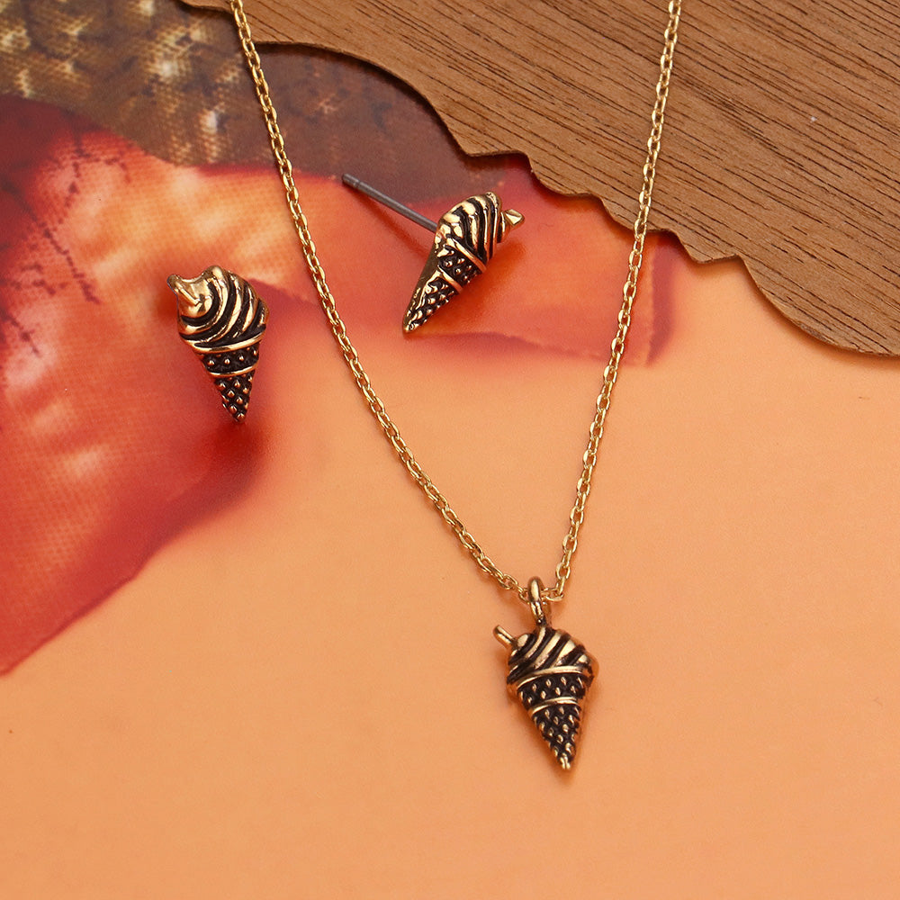 Vintage Ice Cream Metal Pendant Necklace