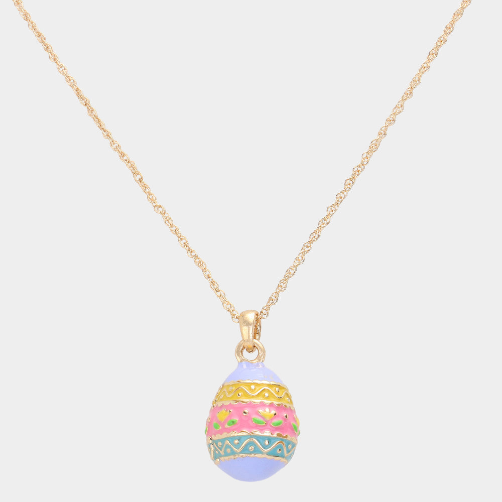 Enamel Easter Egg Pendant Necklace