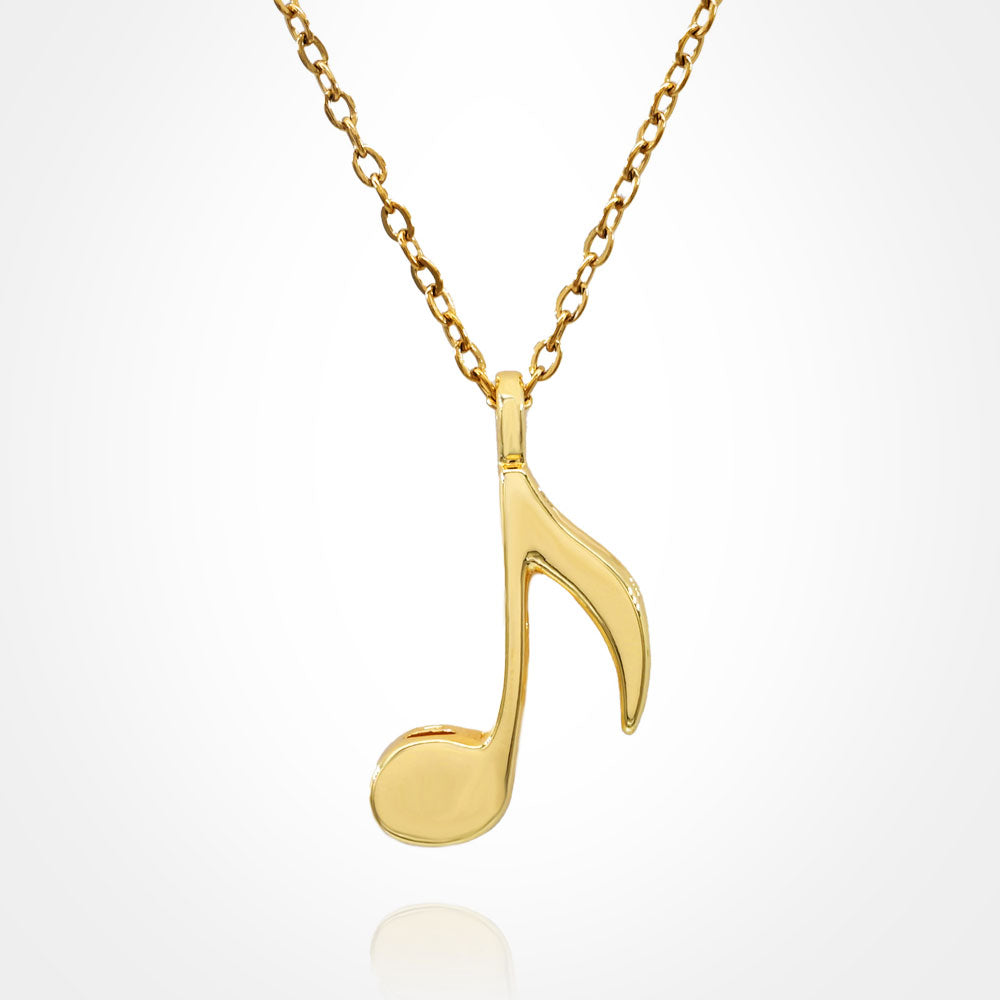 Stainless Steel Musical Note Pendant Necklace