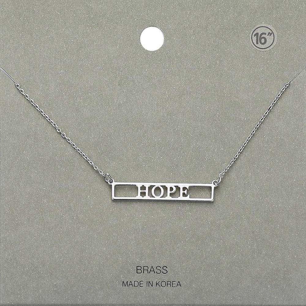HOPE Brass Metal Pendant Necklace