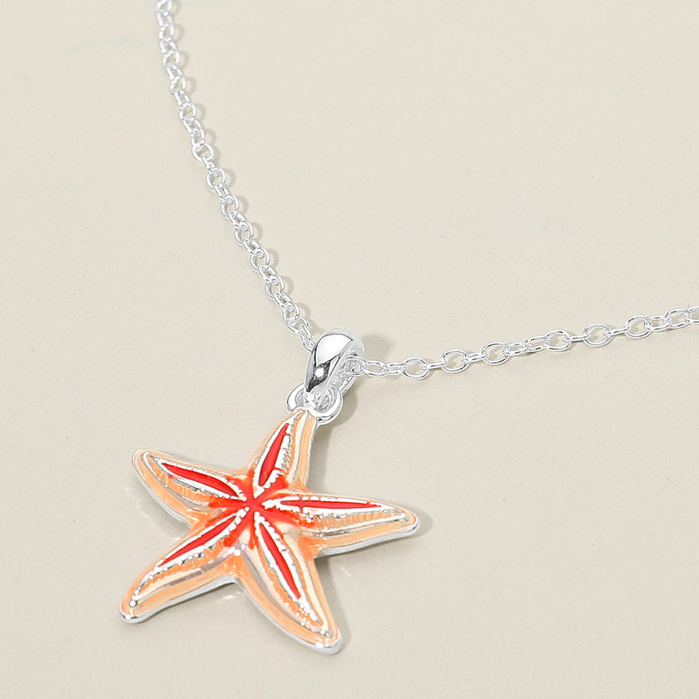 Women's Starfish Charm Pendant Necklace