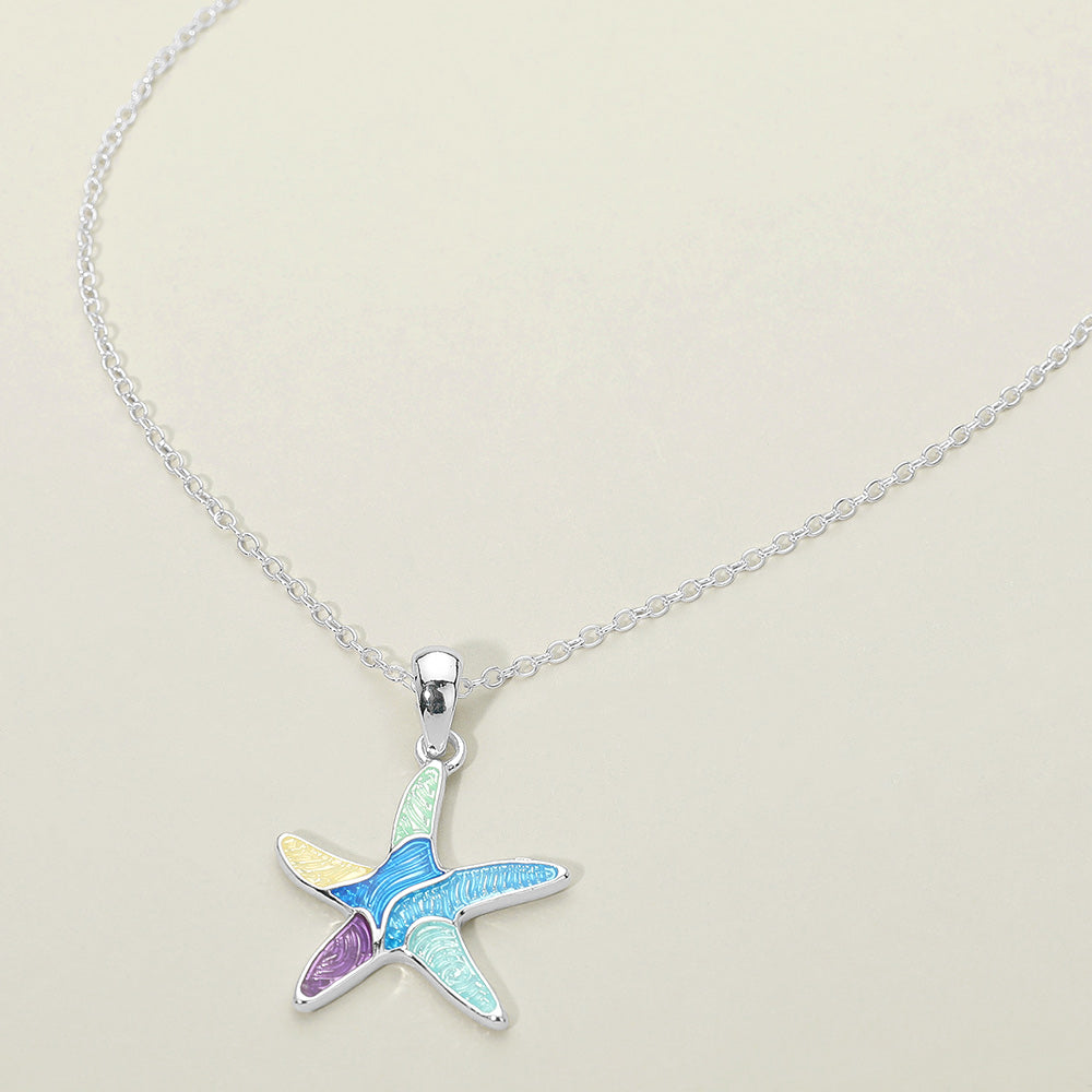 Women's Starfish Charm Pendant Necklace