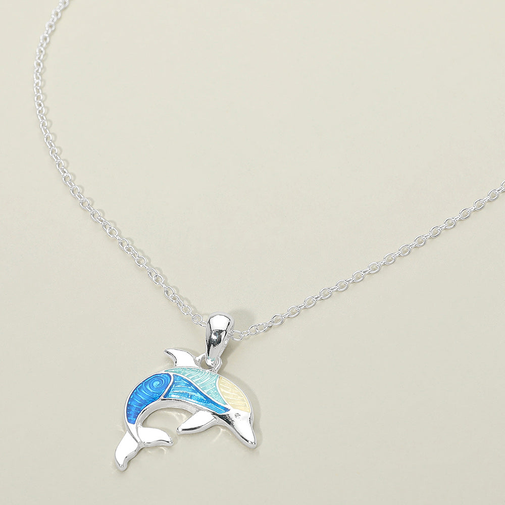 Dolphin Charm Pendant Necklace