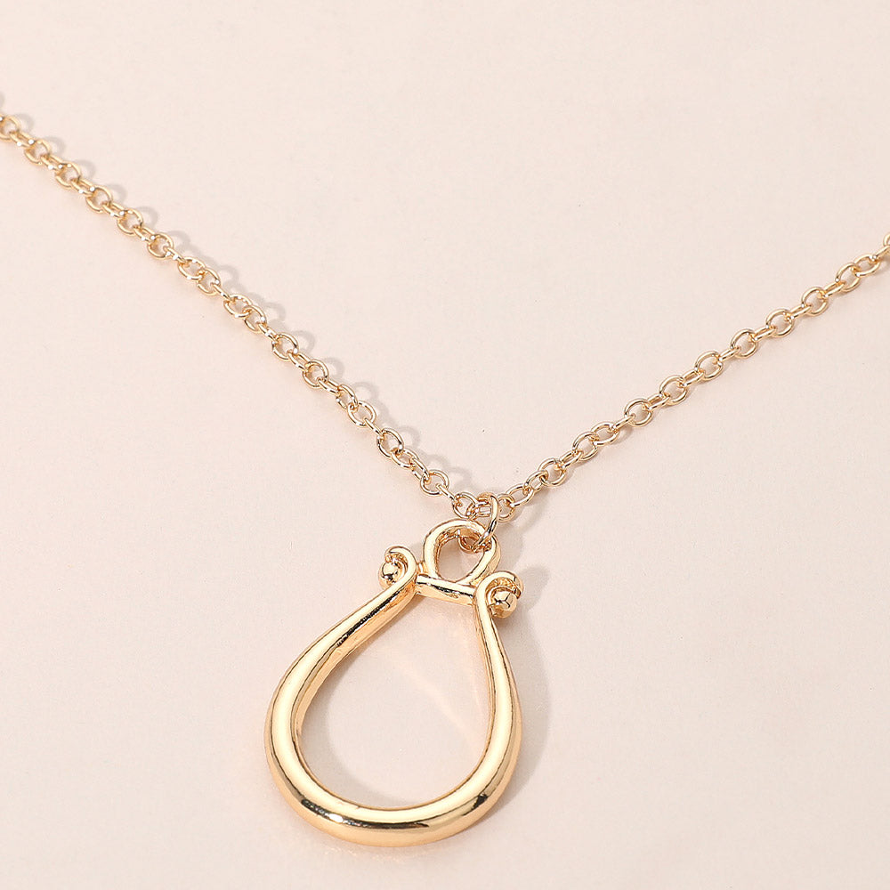 Minimalist Open Teardrop Pendant Necklace