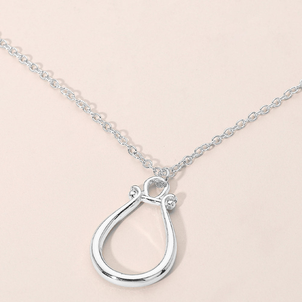 Minimalist Open Teardrop Pendant Necklace
