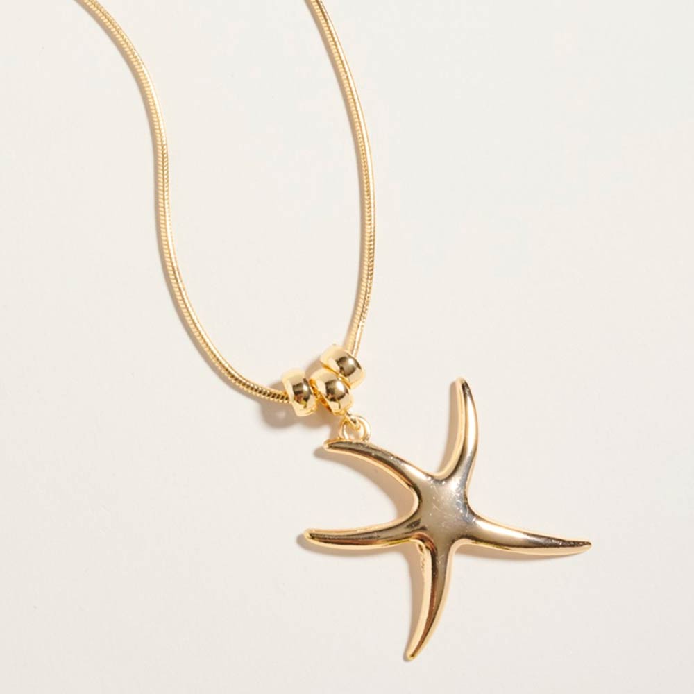 Metal Starfish Pendant Necklace